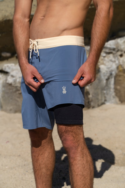 Wetsuit Lined Boardshorts Slate Blue Drifties