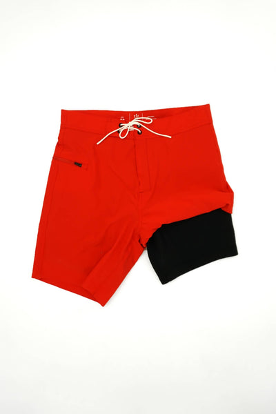 Wetsuit Lined Boardshorts Lifeguard Red Mens Drifties